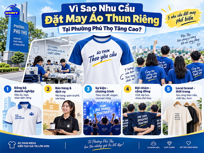 Xưởng may áo thun theo yêu cầu tại Phường Phú Thọ 2 Xưởng may áo thun theo yêu cầu tại Phường Phú Thọ 2